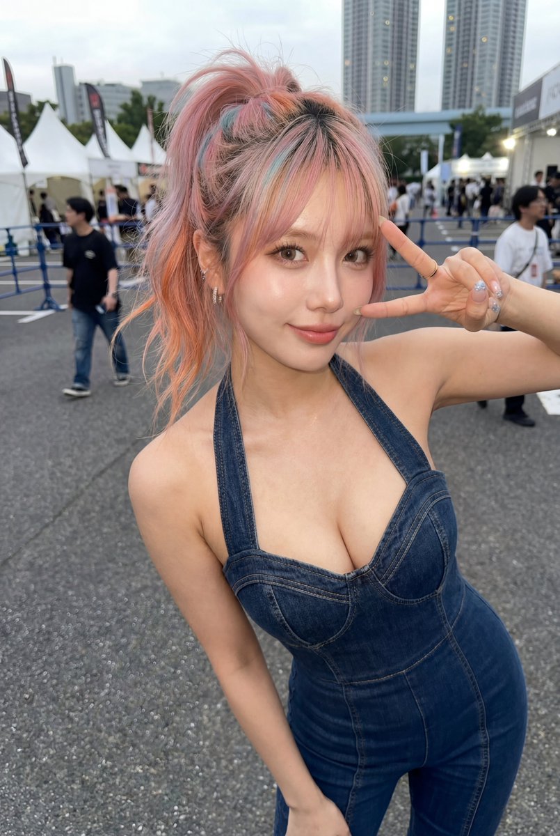 Candid Denim Overall Event Photo