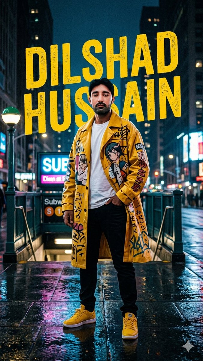 Neon Rain Streetwear Portrait