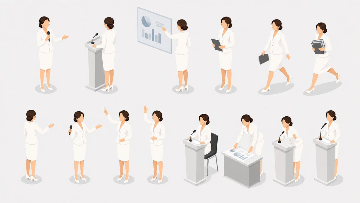 Isometric Presenter Pose Sheet