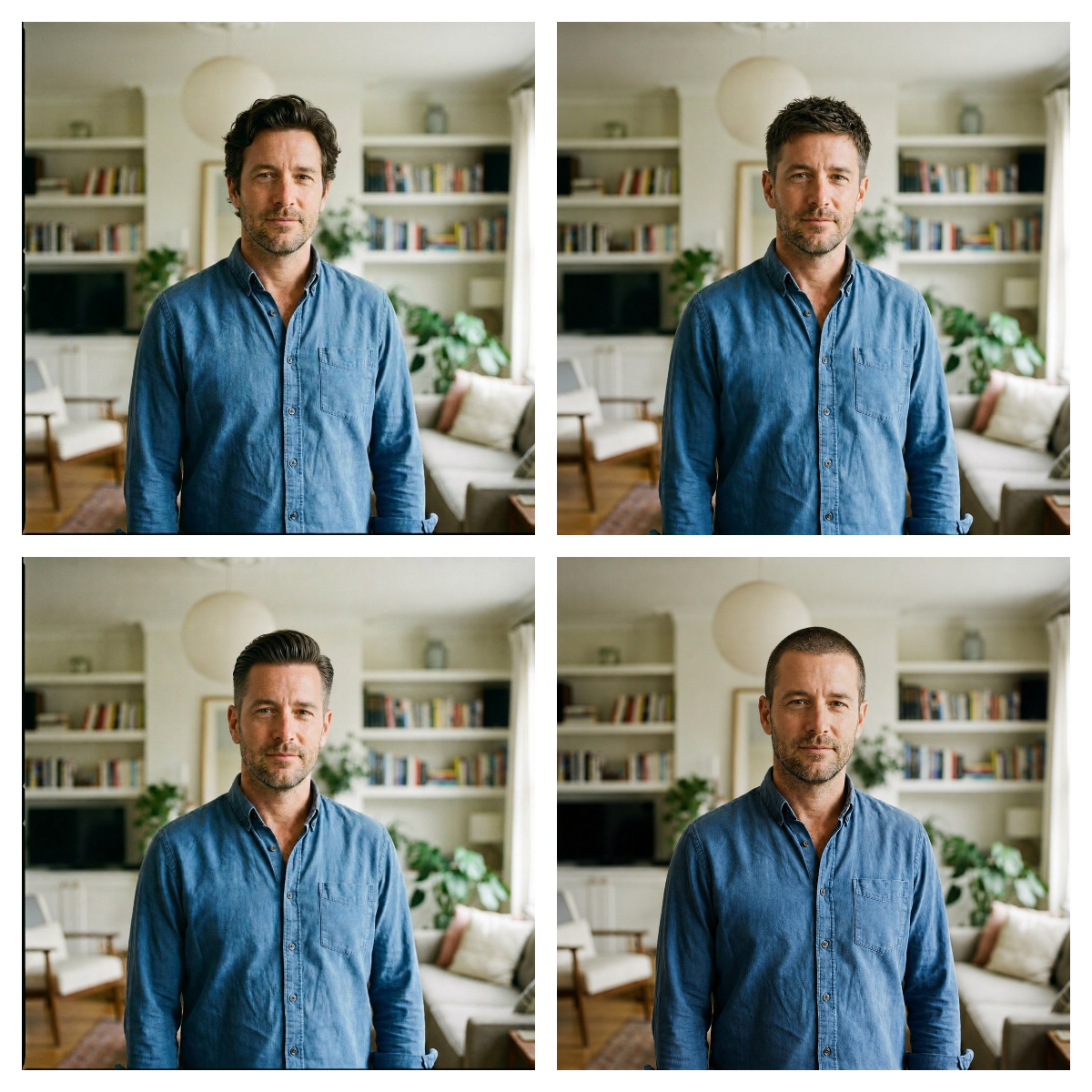 Four Haircut Comparison Grid