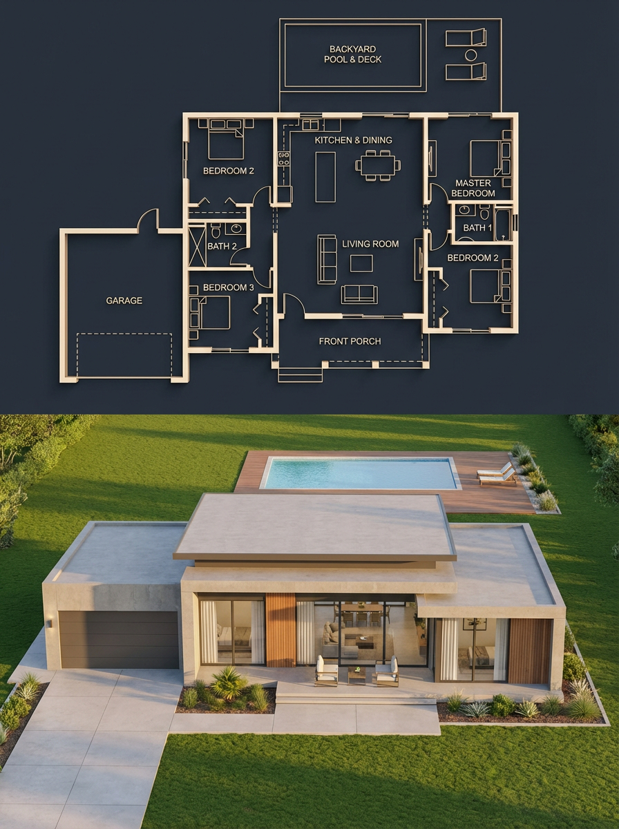 Architectural Blueprint to Render Split
