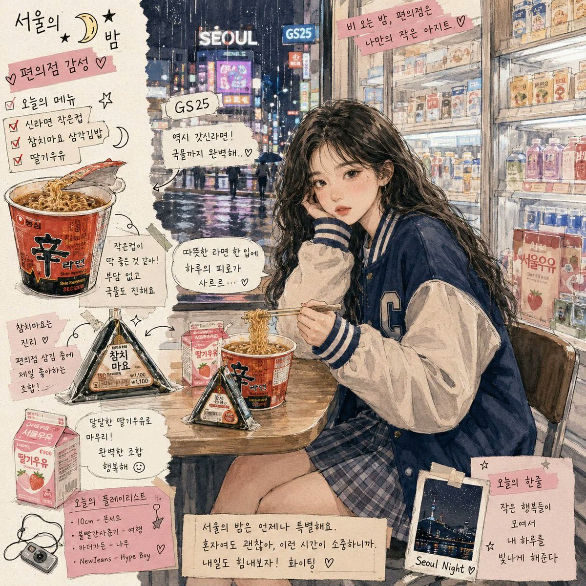 Korean Convenience Store Magazine Illustration