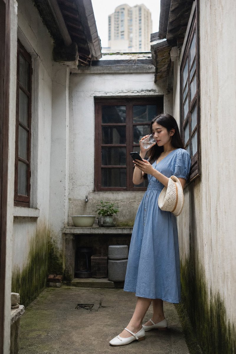 Shanghai Courtyard Candid Portrait