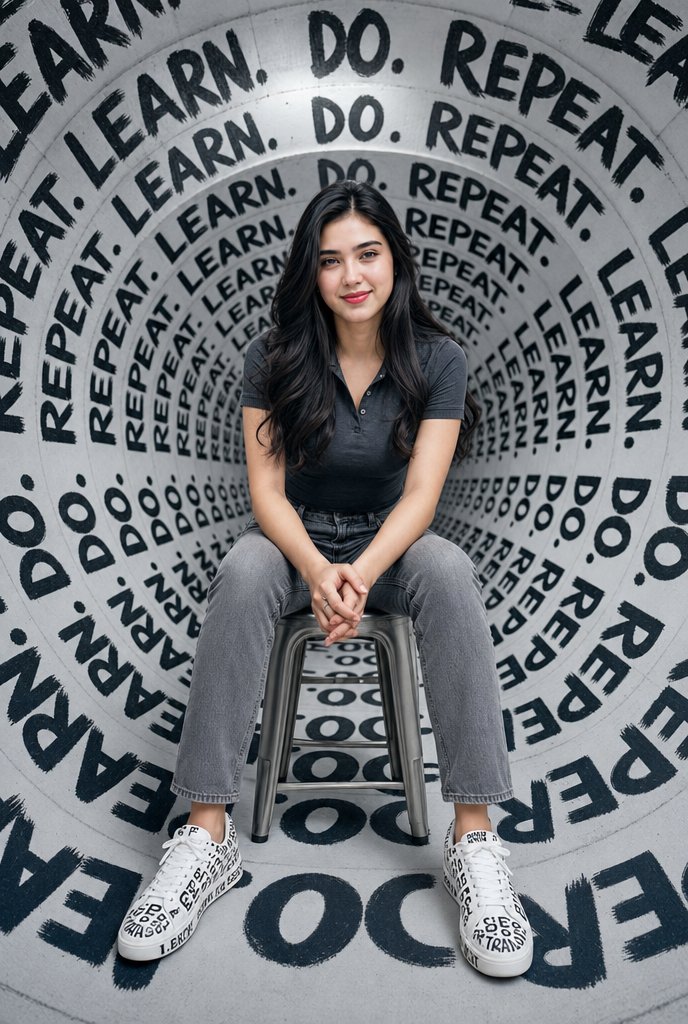 Typography Tunnel Fashion Portrait