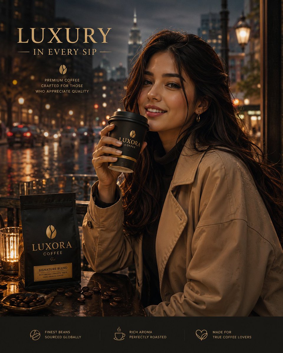 Luxury Coffee Advertisement Portrait