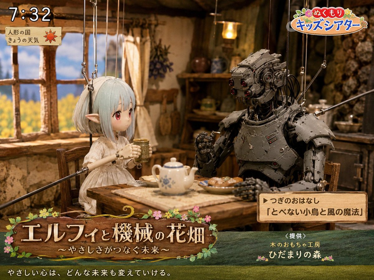 Elf and Robot Puppet Theater Still