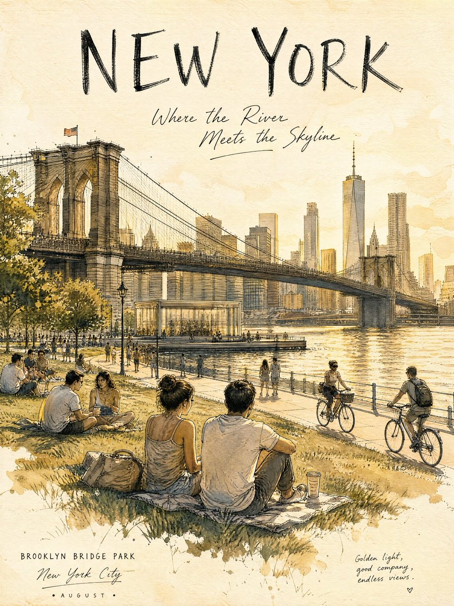New York Urban Sketch Poster