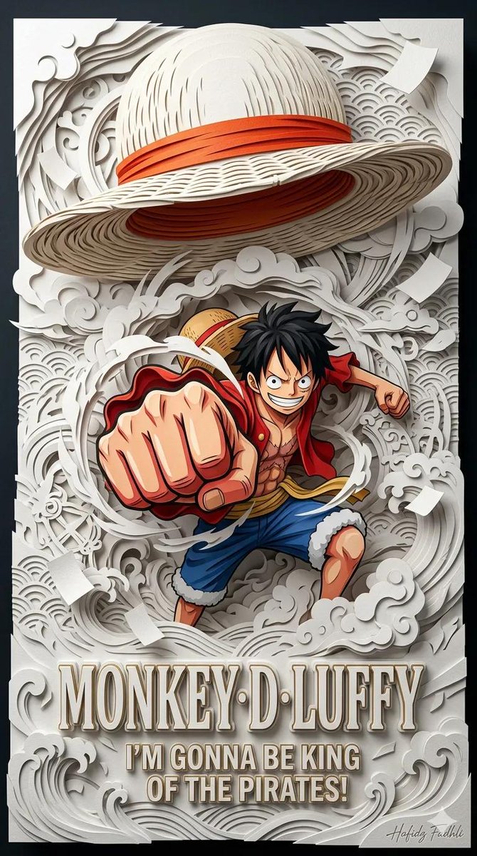3D Papercraft Anime Poster