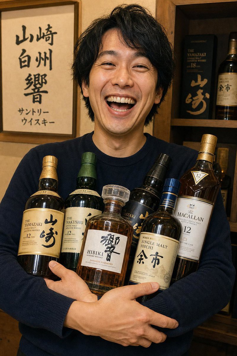 Simple Portrait of a Smiling Man with Whiskey