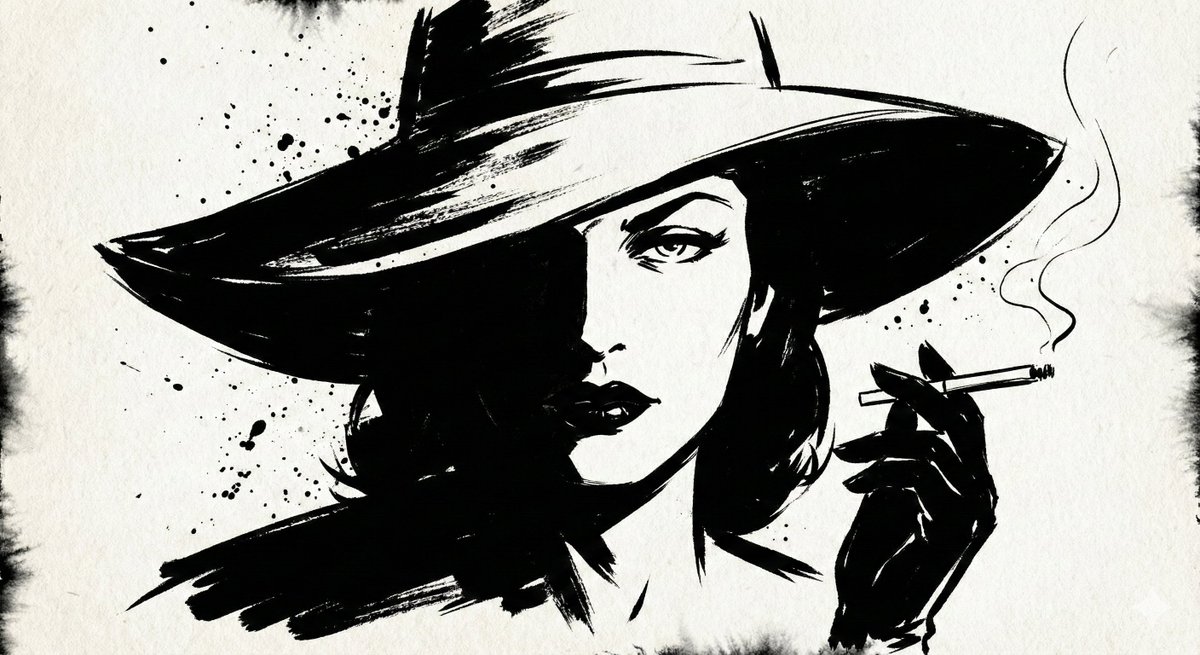 Ink Noir Splatter Portrait