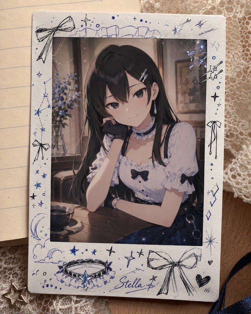 Decorated Cheki Anime Portrait