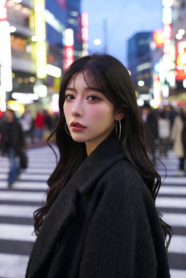 Neon City Portrait With Face Block