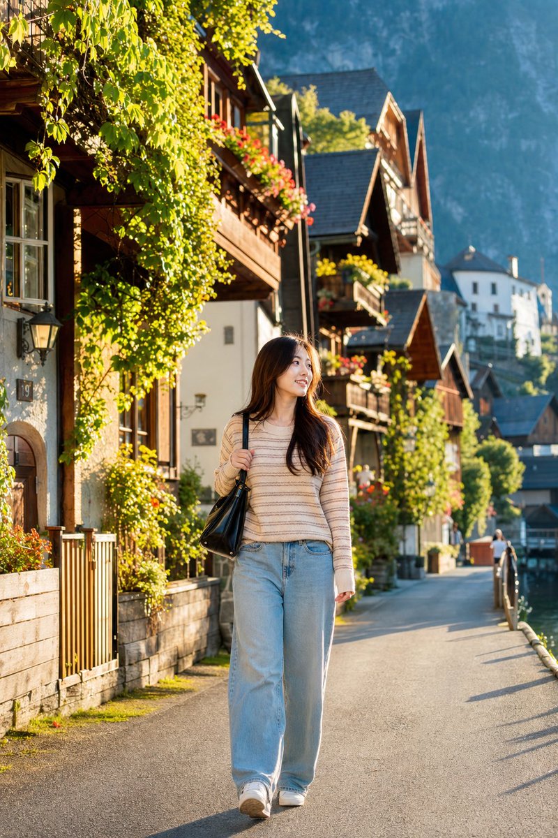 Japanese Woman in Hallstatt Travel Portrait