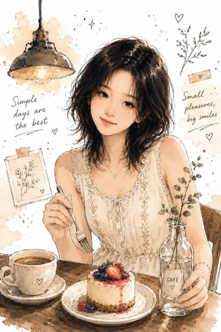 Watercolor Cafe Illustration