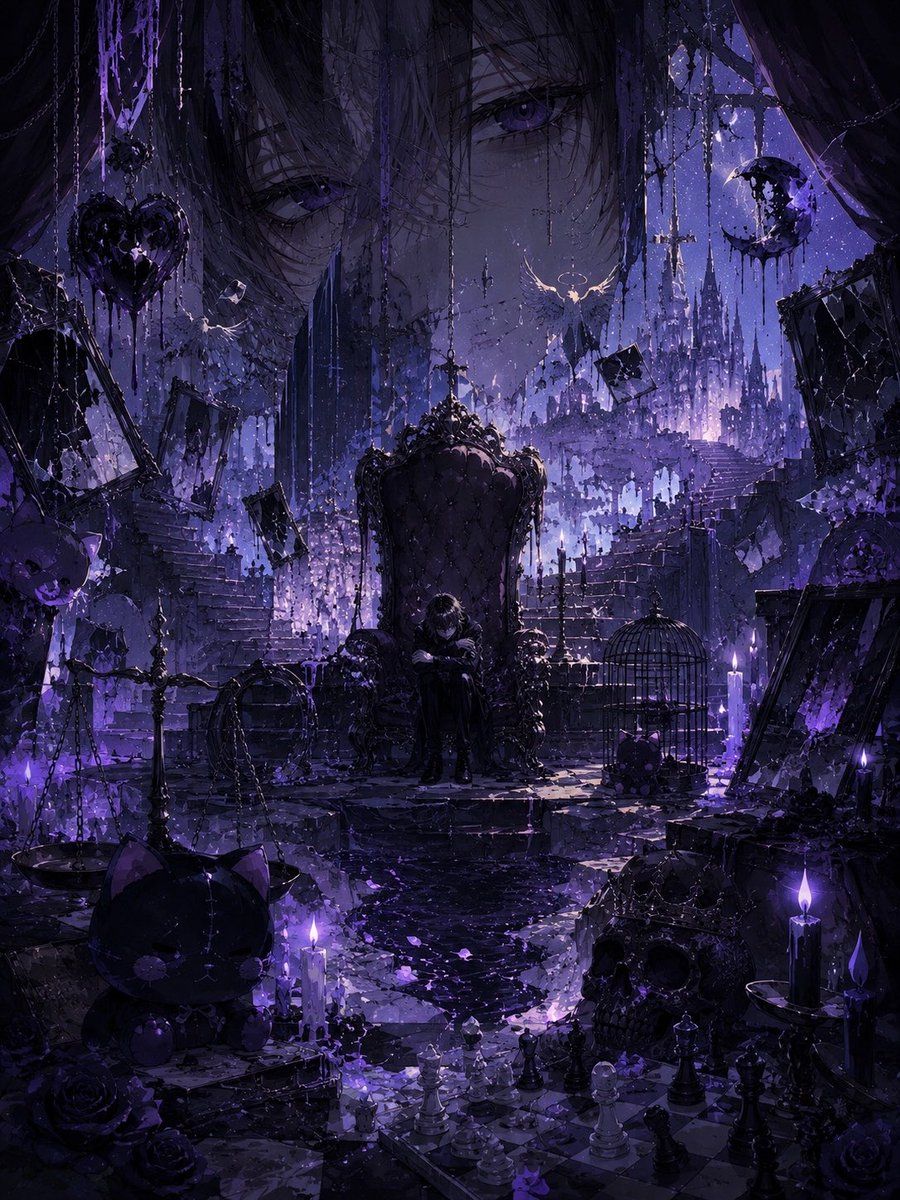 Gothic Violet Throne Fantasy