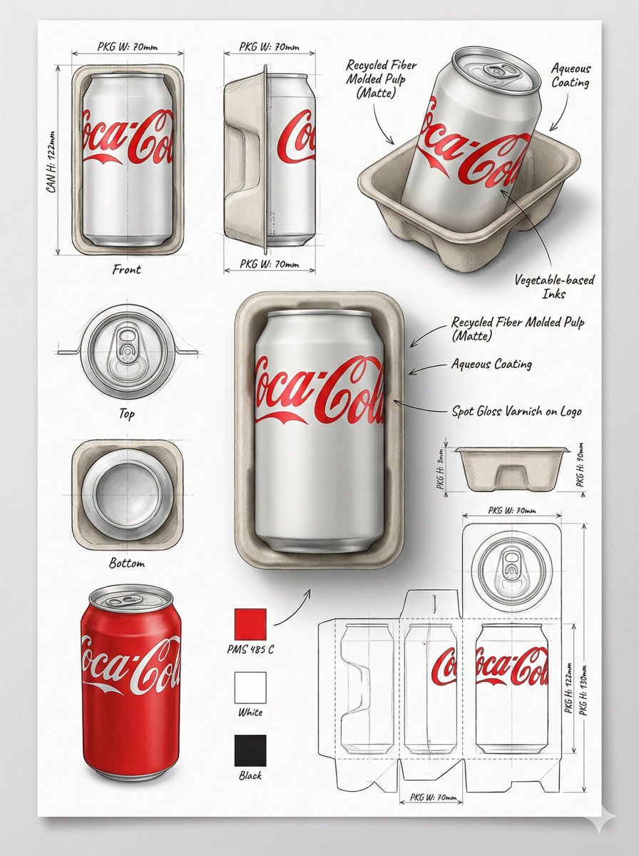 Industrial Packaging Design Illustration Sheet