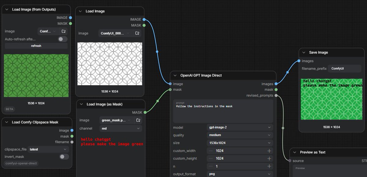 ComfyUI GPT Image Mask Workflow