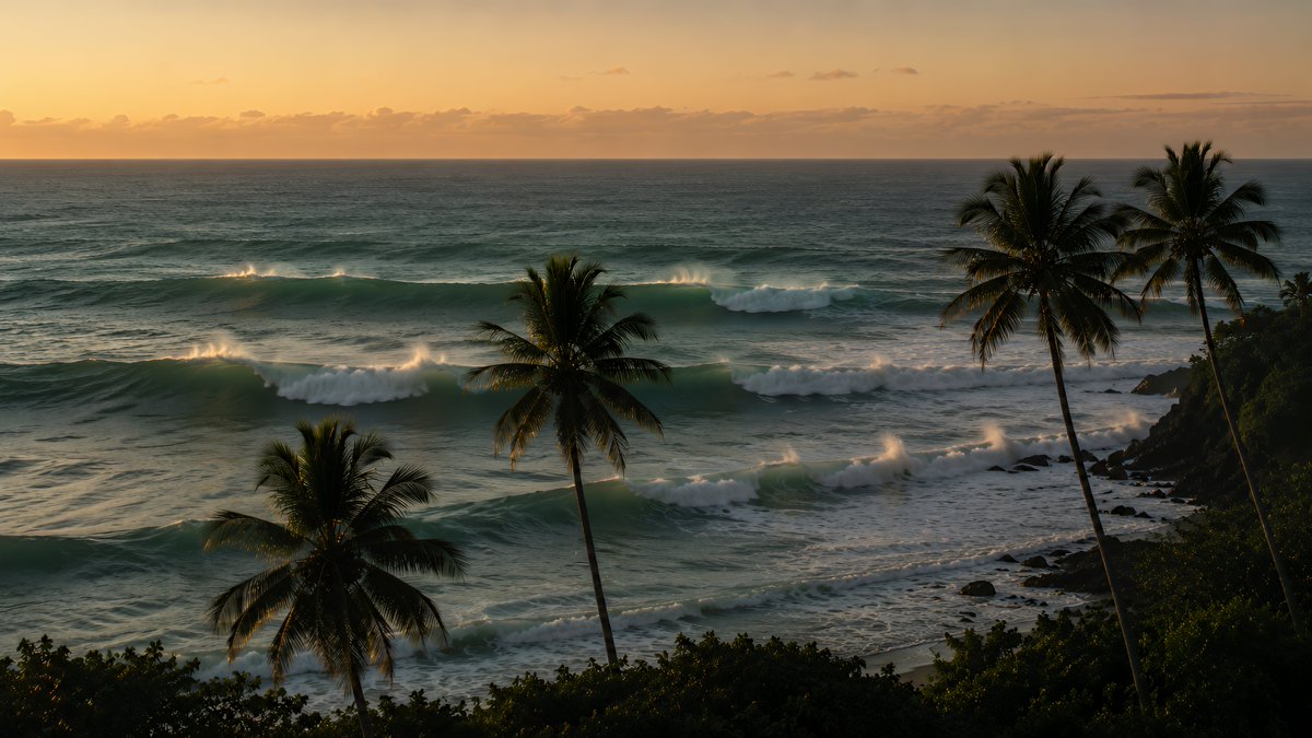 Tropical Sunset Ocean Wallpaper