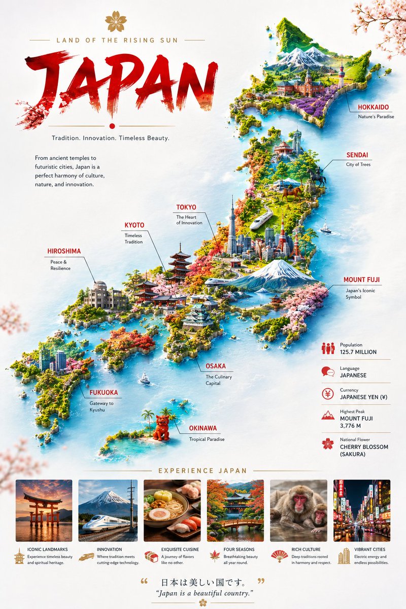 Japan Travel Poster Infographic