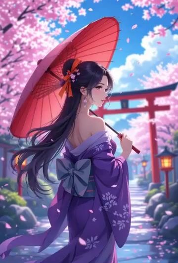 Cinematic shot of a woman walking with an umbrella