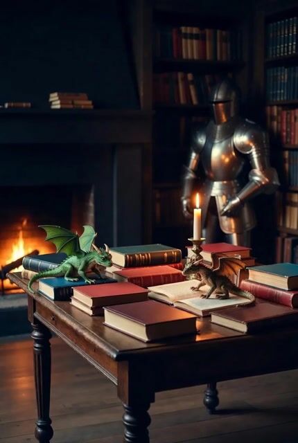 Cozy Library Scene