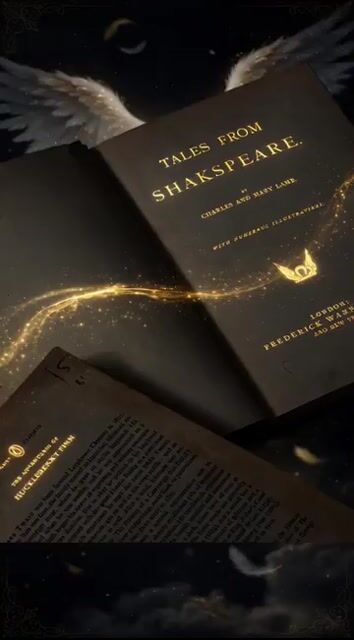 Angelic book animation with gold shimmer