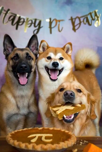 Dogs Celebrating Pi Day