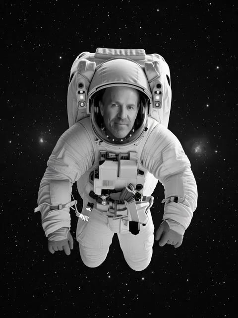Grok Imagine Prompt: Floating in space with Tesla outfit