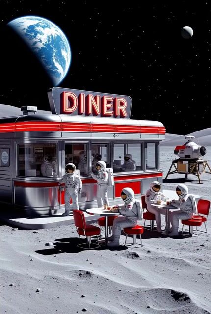Tesla Diner Astronauts Video Prompt