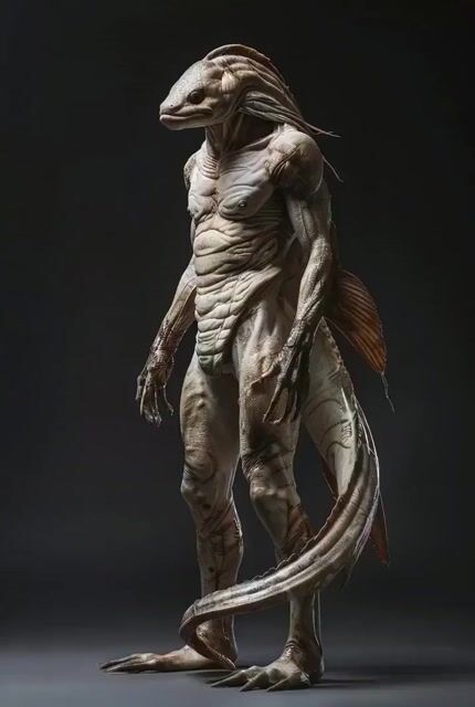 Photorealistic Biomechanical Chrome Alien Warrior