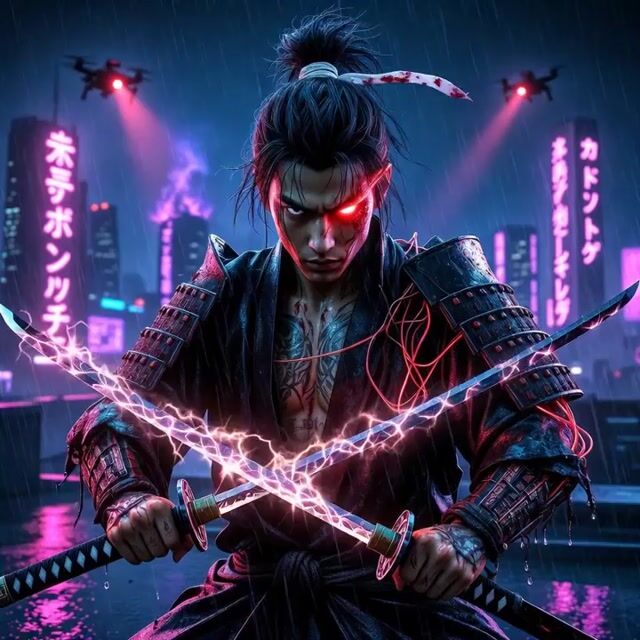 Cyberpunk Samurai Ronin Animation