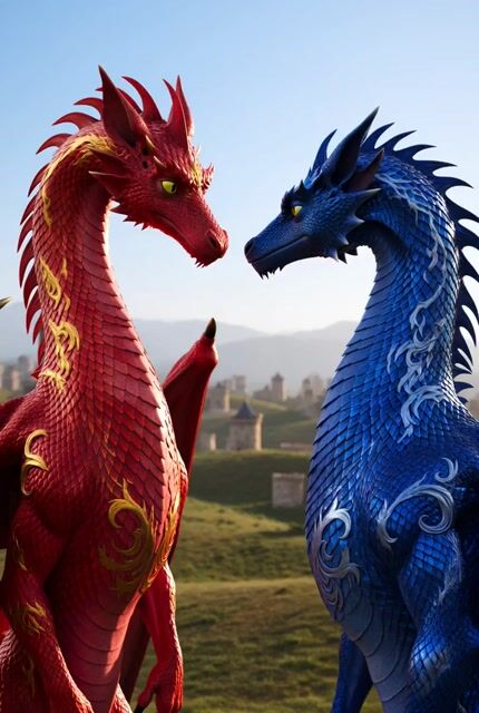 Grok Imagine video prompt: Dragons in Baroque Filigree