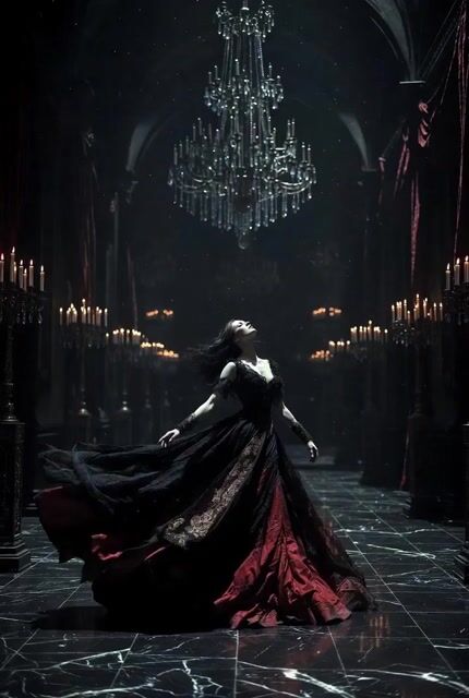 Gothic Castle Ballroom Dancer Scene