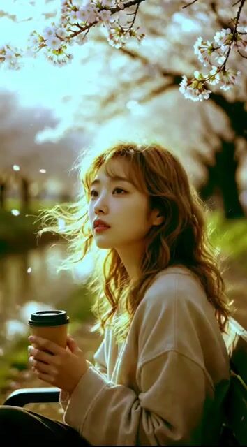 Young Woman Under Cherry Blossoms (Extended Video)
