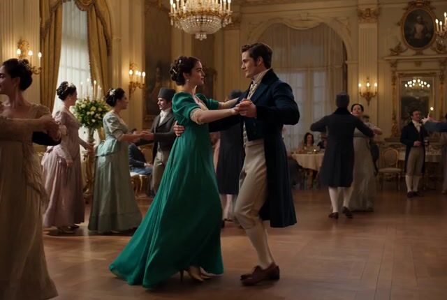 Regency-era ballroom scene inspired by Bridgerton