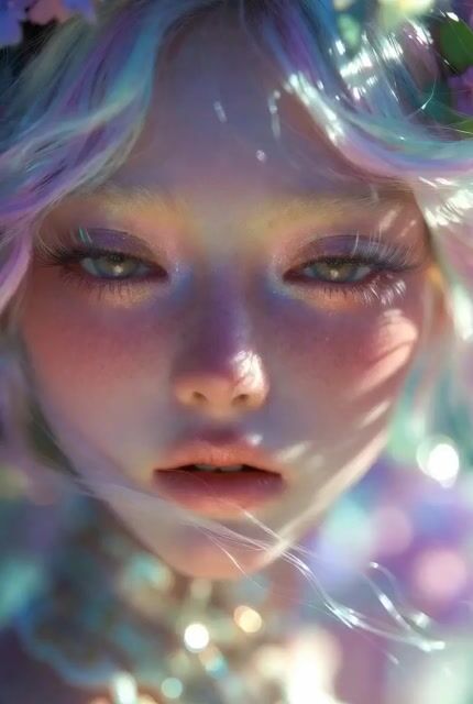 Ultra Close-up Pastel Character in Rococo Kawaii Surrealism Style