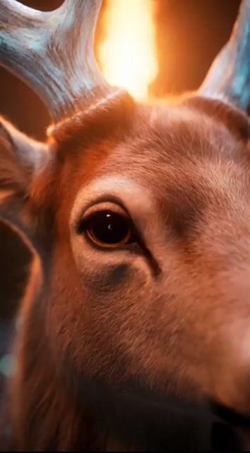 Grok Imagine Video Prompt: Dynamic Fantasy Scene with Deer, Fairy, and Girl