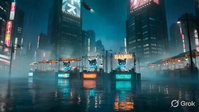 Cinematic Cyberpunk Neo-Tokyo Street Market