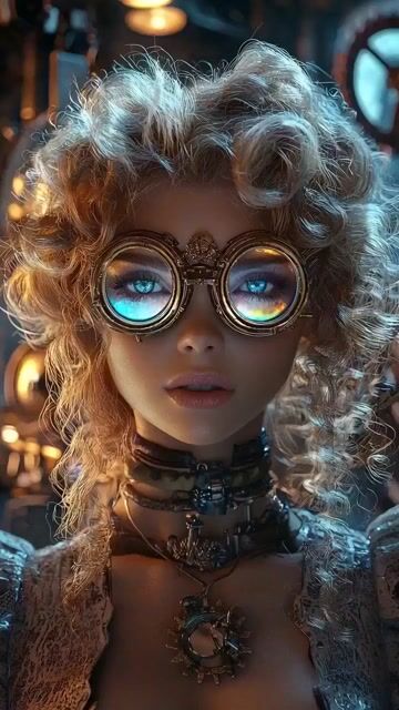 Steampunk woman portrait video prompt for Grok Imagine
