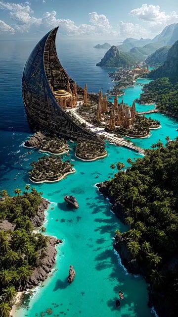 Futuristic megastructure city prompt