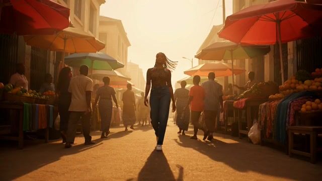 Vibrant Cinematic Video Prompt for Nigerian Woman
