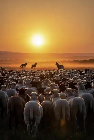 Sheep Gathering at Sunrise Video