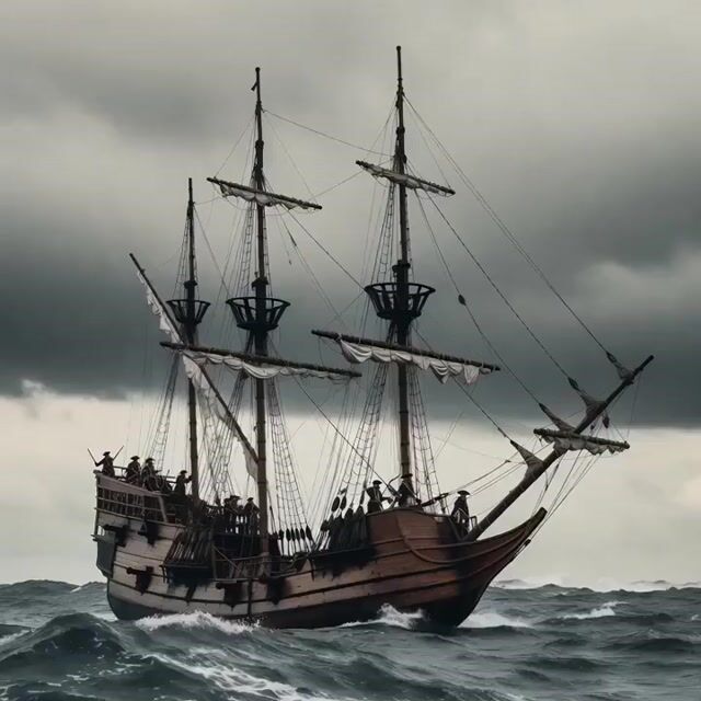Pirate Ship Storm Scene