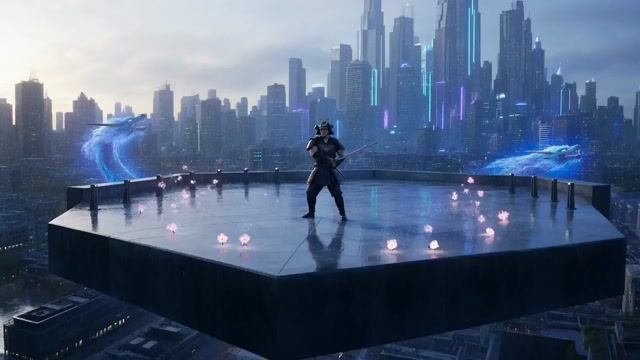 Cinematic Cyberpunk Samurai with Dragons