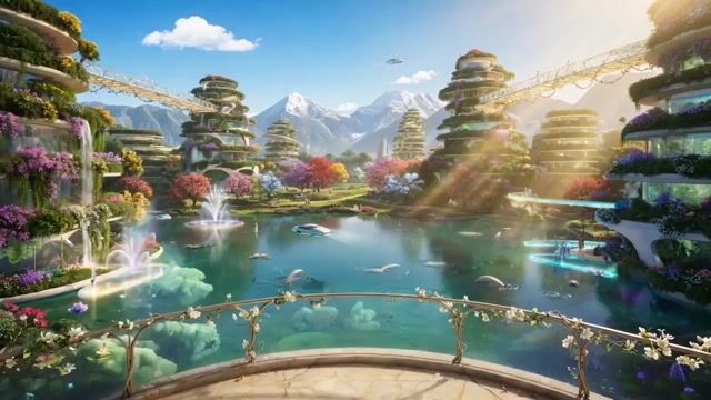 Futuristic Floating Garden Utopia