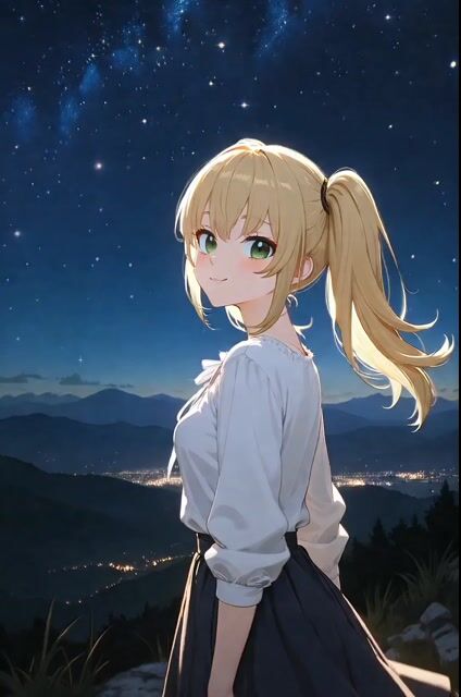 Ani Watching the Starry Night