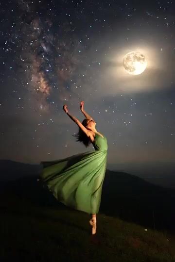 Moonlit Ballerina Hilltop Dance