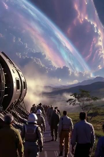 Spaceship Landing on Alien Planet