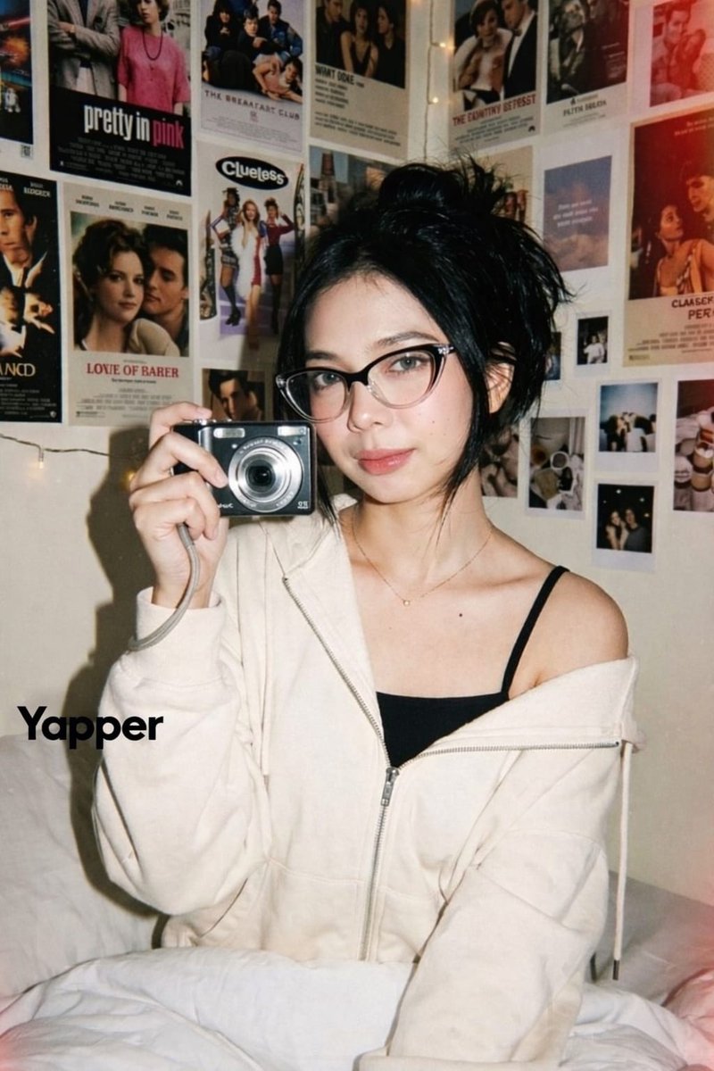 Y2K Candid Digital Camera Portrait of a Young Woman