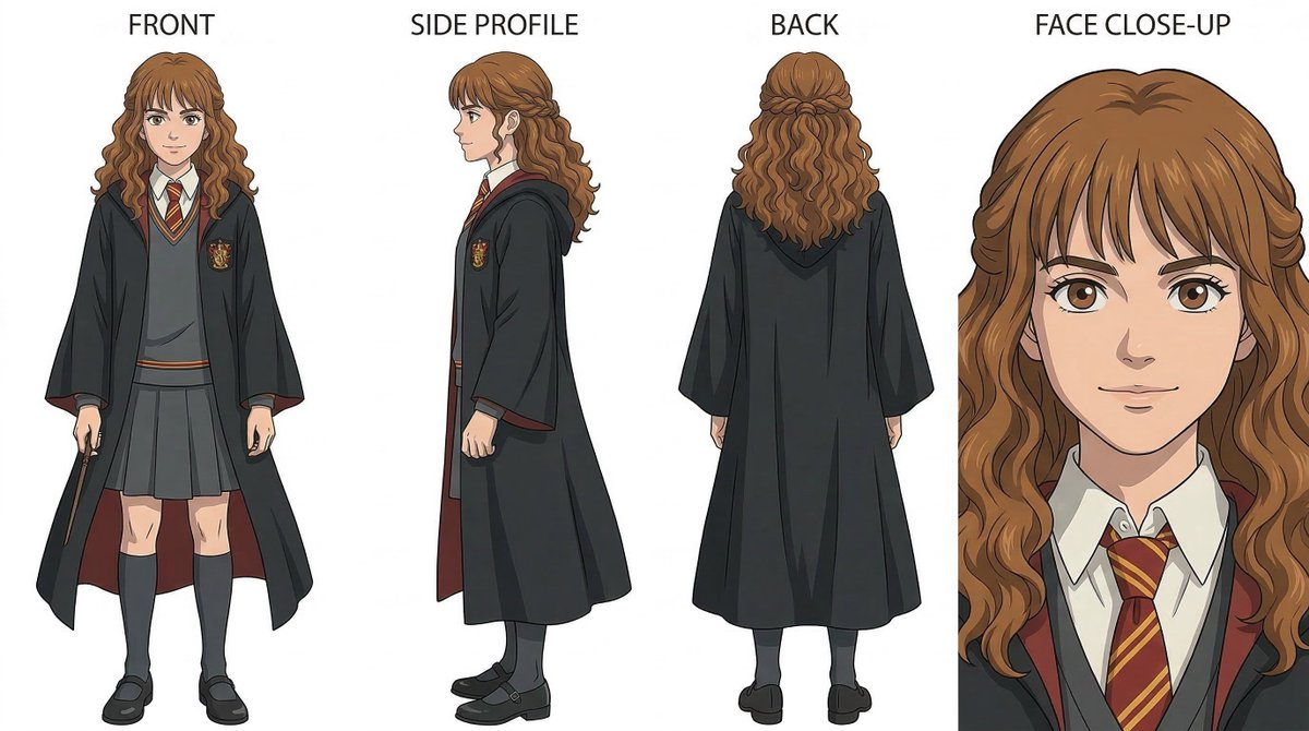 Ghibli-Inspired Character Turnaround